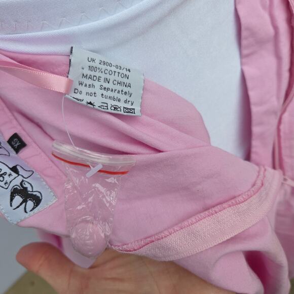 Hell Bunny Vixen Pink Circle Skirt Size XS Retro Pin Up Rockabilly Midi Full - Picture 8 of 8